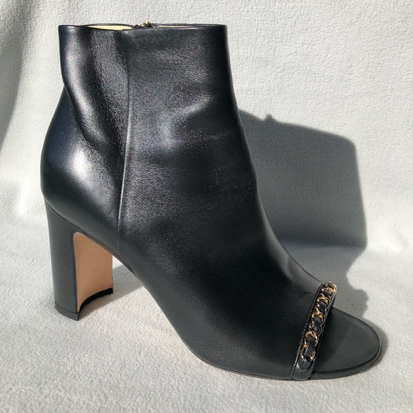 chanel peep toe booties